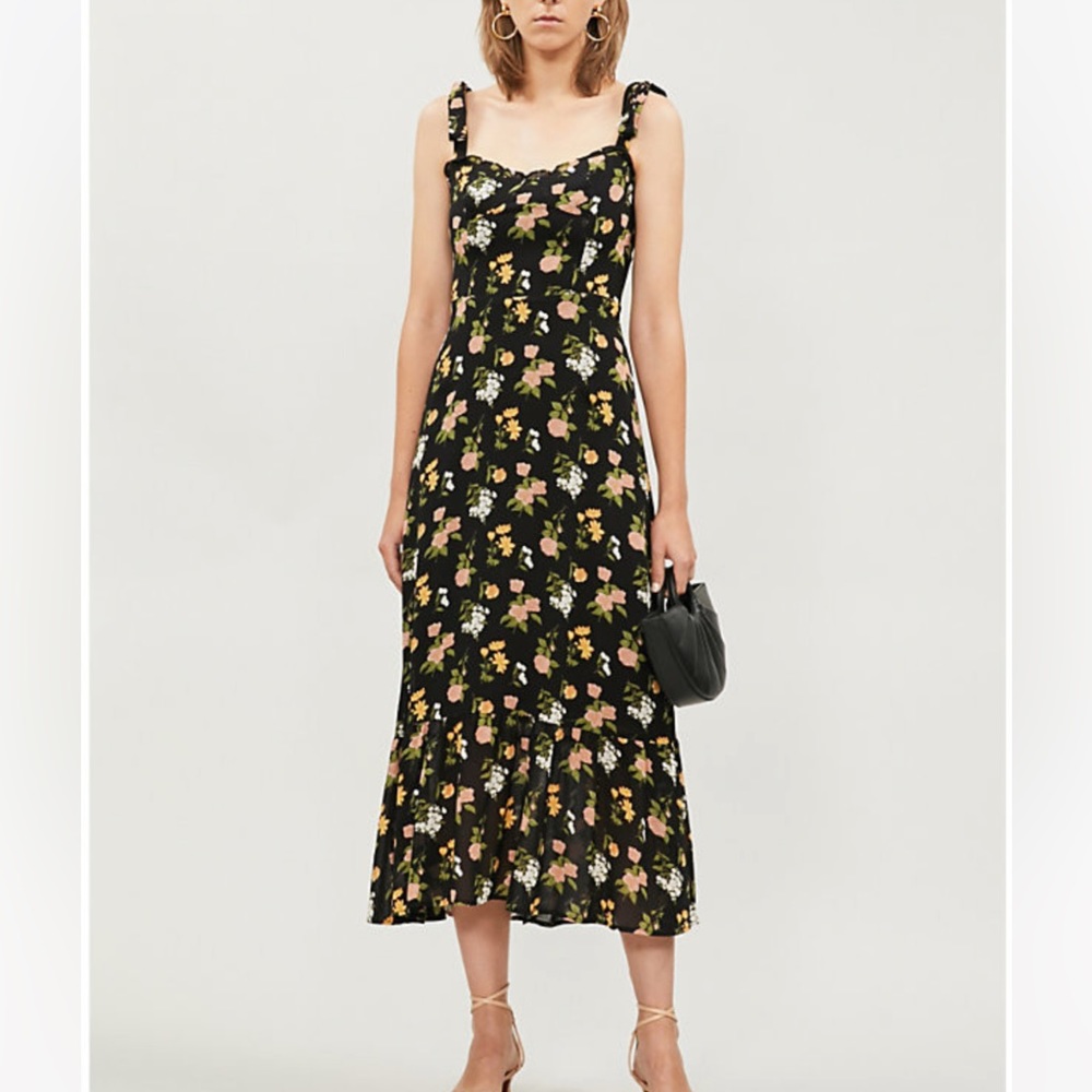 Reformation Nikita floral-pattern crepe midi dress